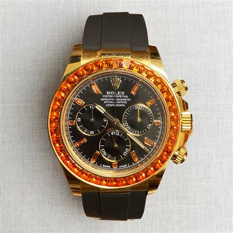 rolex daytona orange sapphire|Rolex Daytona 116588SACO Daytona Orange Sapphires.